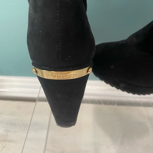 Juicy couture, JC, Casey, black suede, fur-lined, midcalf, wedge boots, size 8 - Picture 5 of 5
